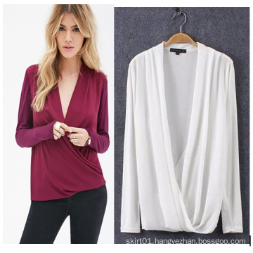 OEM Plus Size Fat Women Long Sleeve Elegant Blouse